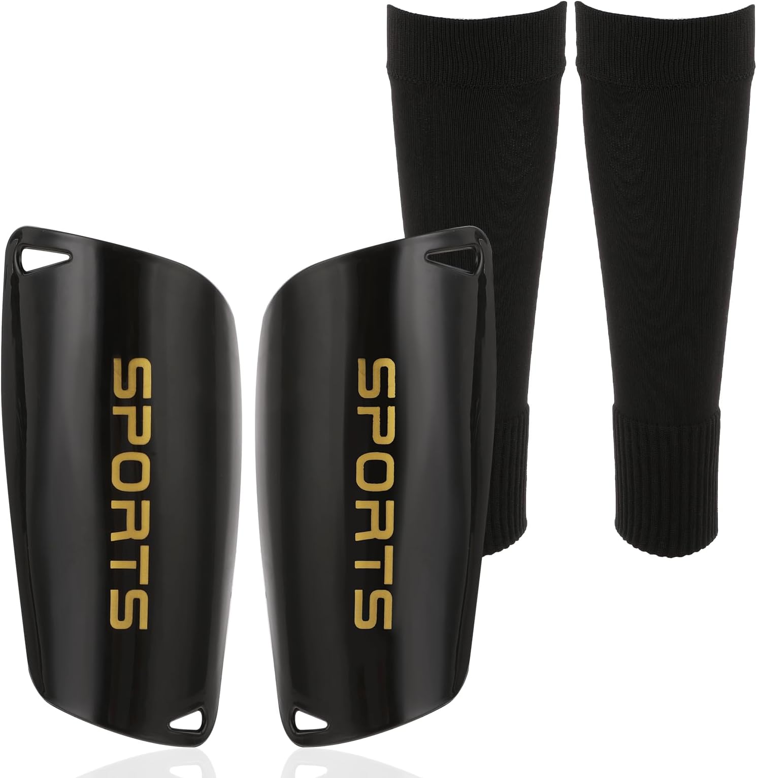 Jeffdad Kids Youth Soccer Shin Guards, Shin Pads and Long Soccer Socks for 3-15 Years Old Boys Girls Toddler Children Teenagers Protection Reduce Shocks and Injuries