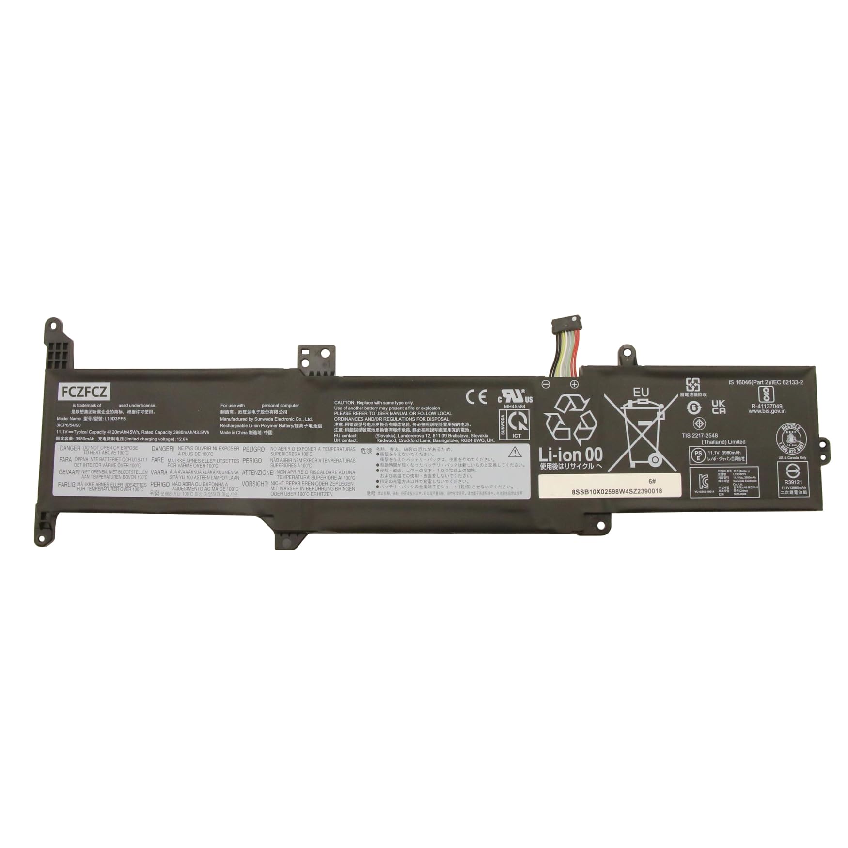 Amazon.com: FCZFCZ L19D3PF5 Battery 45Wh Replacement for Lenovo