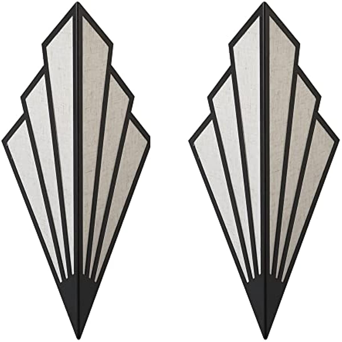 KXEcoLife Wall Sconce Living Room Lamp Wash Light E14 Bulb Socket Fabric Tapered Design Home Indoor Deco Mount Lighting Fixture for Bedroom Aisle Hotels Corridors (Black-Pack of 2)