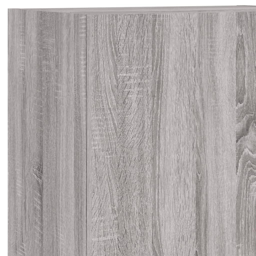 vidaXL Wohnwand 5-TLG., Schrankwand mit viel Stauraum, Wandmontage Anbauwand Fernsehschrank, Wohnzimmer Set Wandschrank, Grau Sonoma Holzwerkstoff