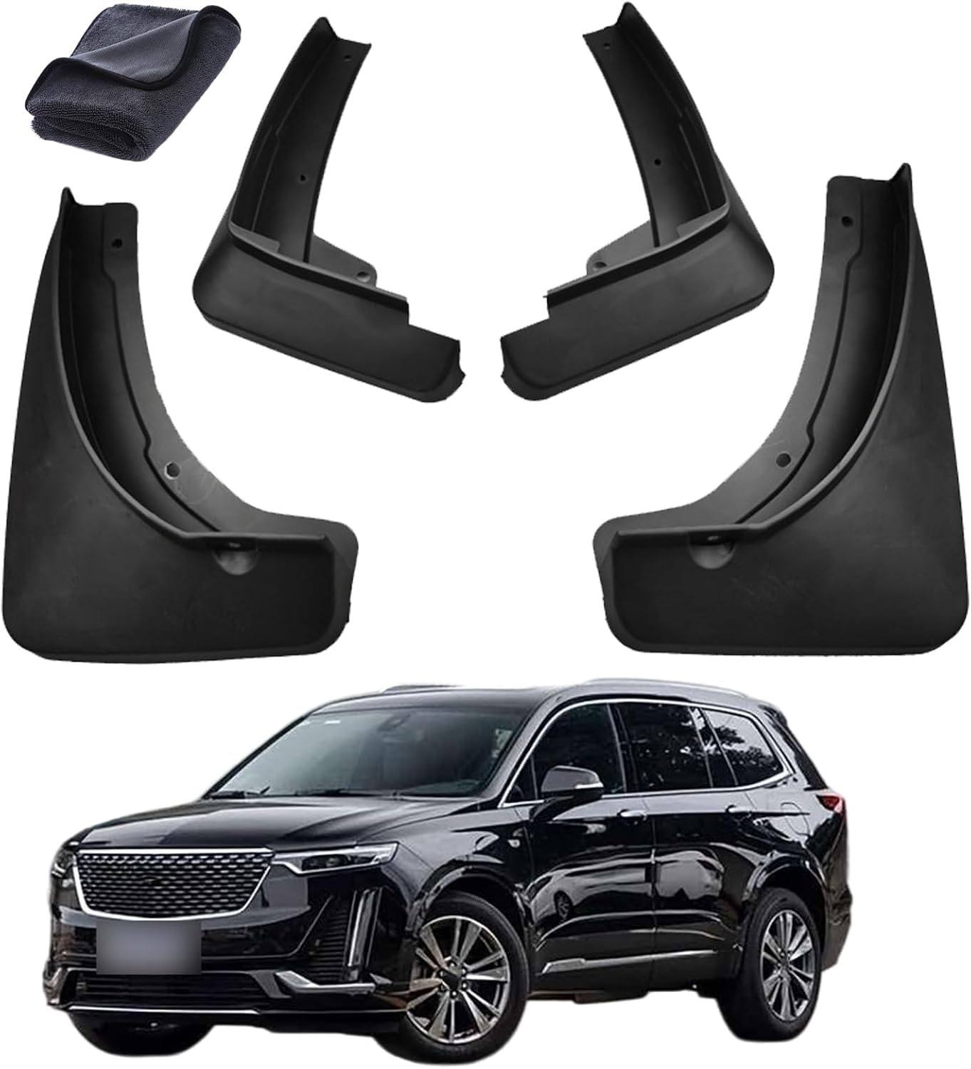 RSCBB 4 Pcs Car Mud Flaps Splash Guards for Cadillac XT6 2019-2024, Easy Installation Mudguards Front Rear Mud Flaps Splashproof Waterproof Car Accessories