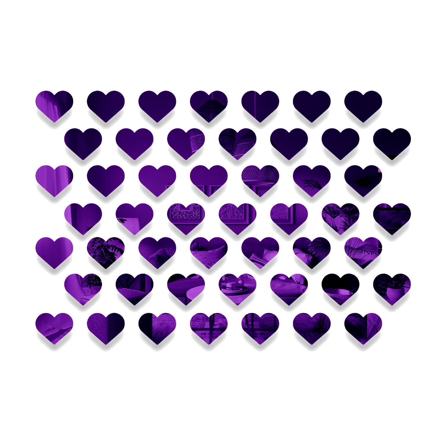 Spectro 50 Hearts (Large Size, Each Heart Size 5 cm), Mirror Stickers for Wall, 3D Acrylic Mirror Wall Stickers for Home & Office, Bedroom, Living Room, Wall, Ceiling. Color : Purple (B0BSDLYZ48) Amazon Price History, Amazon Price Tracker