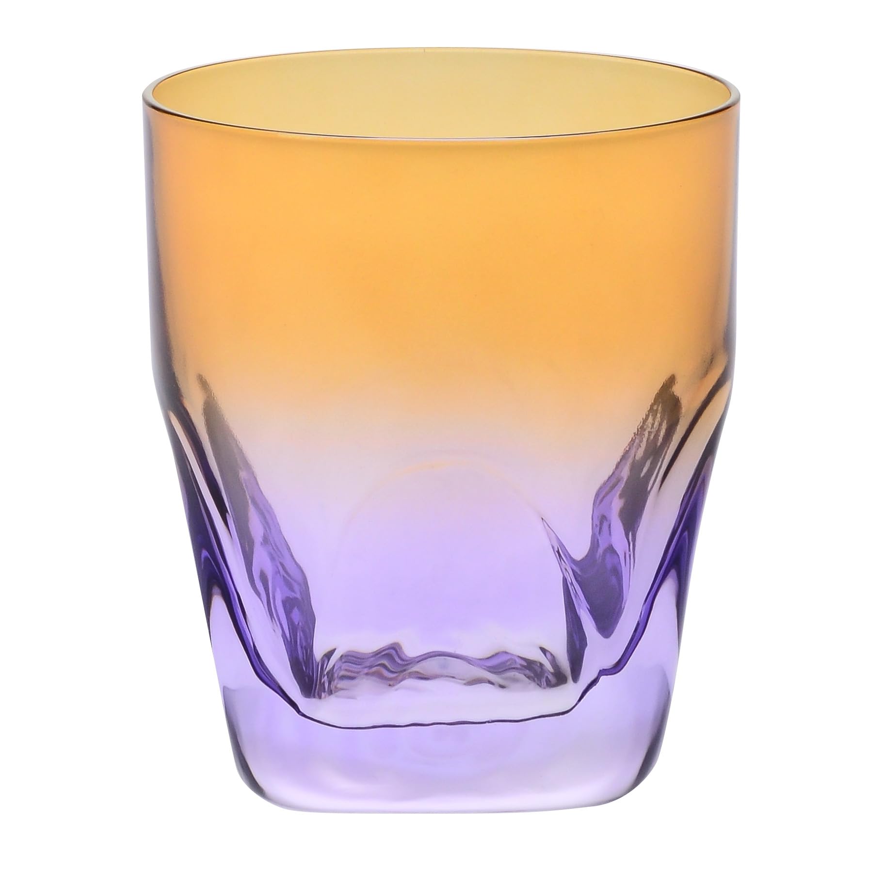 Krosno – Vasos de Whisky, Bebidas y Cócteles 260 ml – Set de 6 unidades en 6 colores únicos – Colección Aurora – Cristal sin Plomo – Pintados a Mano