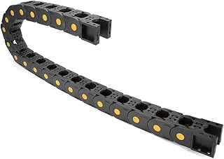 Aexit R55 25mm Electrical equipment x 25mm Black Plastic Open Type Cable Wire Carrier Drag Chain 1M Length