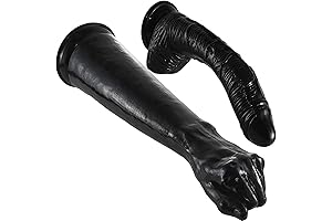 15.75 Inch Black Dildo and 10.64 Inch Realistic Dildo Set