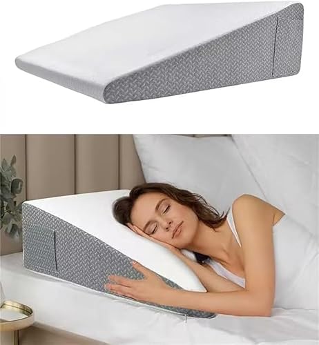 Almohada de cuña de cama para dormir, almohada triangular de espuma viscoelástica para cabeza, espalda, soporte de rodilla, almohadas de elevación