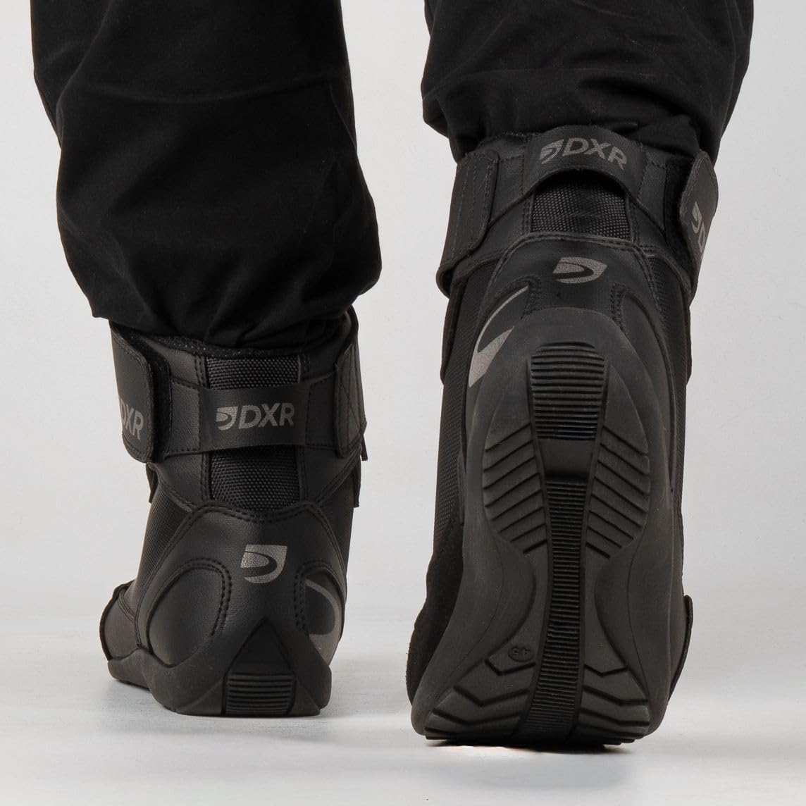 RUGGER Chaussures Moto Homme Certifiées CE Microfibre Résistante Renfort Sélecteur Fermeture Lacets et Auto-Agrippant Inserts Rétro-Réfléchissants Semelle Antidérapante