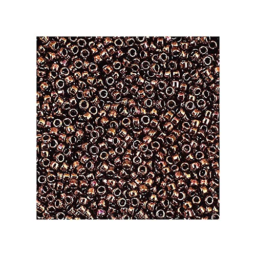 10 g TOHO Round Seed Beads Rocailles, Size 8/0, Dark Bronze (# 222), Japan, Glass — image 1