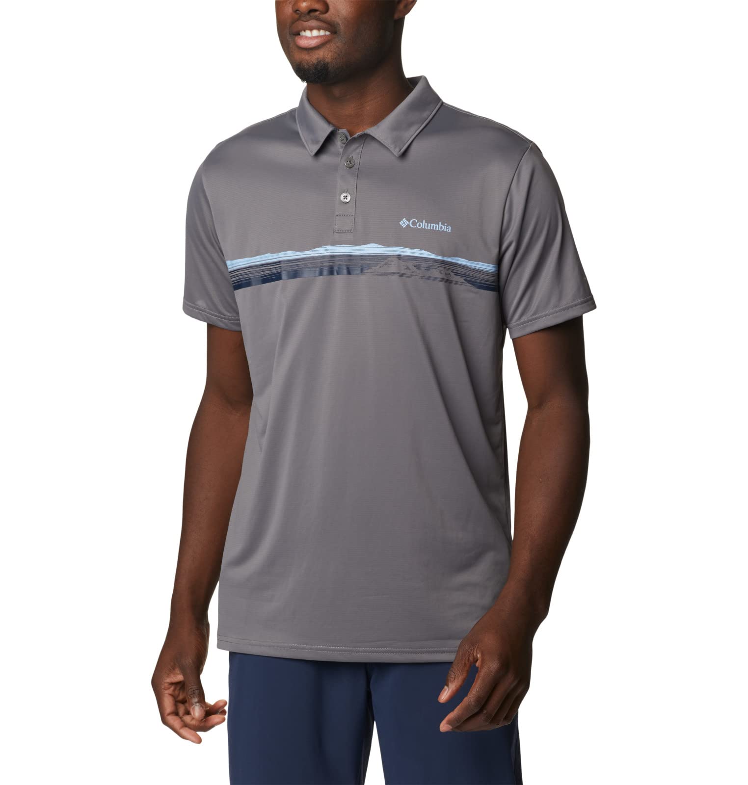 Columbia Men's Hike Polo, Polo Shirt, City Grey, XX-Large