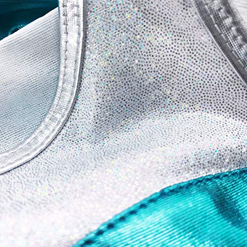 Image of Agoky Kids Girls 2PCS Sports Outfits Ballet Gym Sequins Mermaid Tank Top Shorts Set Tankini Swimwear Gymnastics Tracksuit