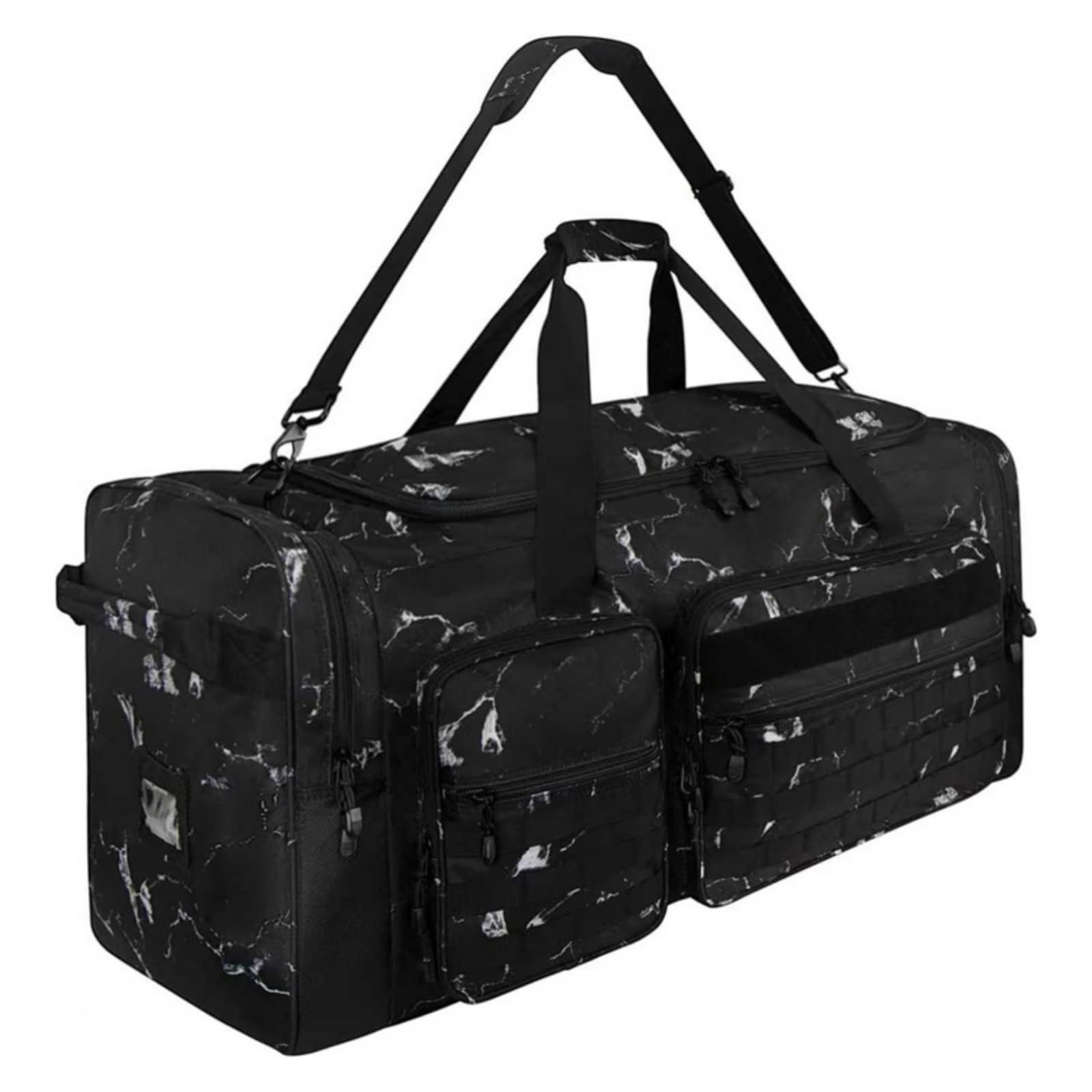 Borsone con Tracolla Regolabile Impermeabile Borsone con Tasche Laterali Multitasche Borsa da Baseball per Allenatori, Viaggio, Allenamento, Partite, Array, Stampa Marmo