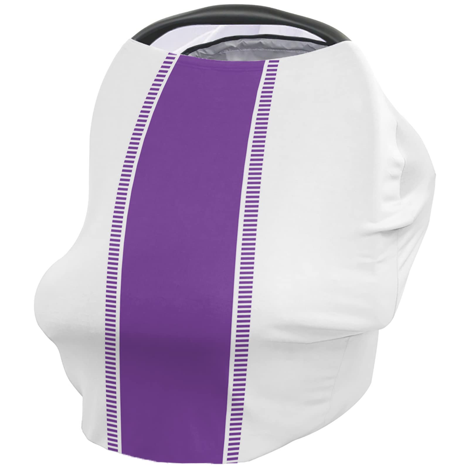 Nursing Cover for Breastfeeding Scarf, Purple Stripes Baby Car Covers Super Soft Multi Use for Canopy Shopping Cart Cover Blanket Stroller Cover
