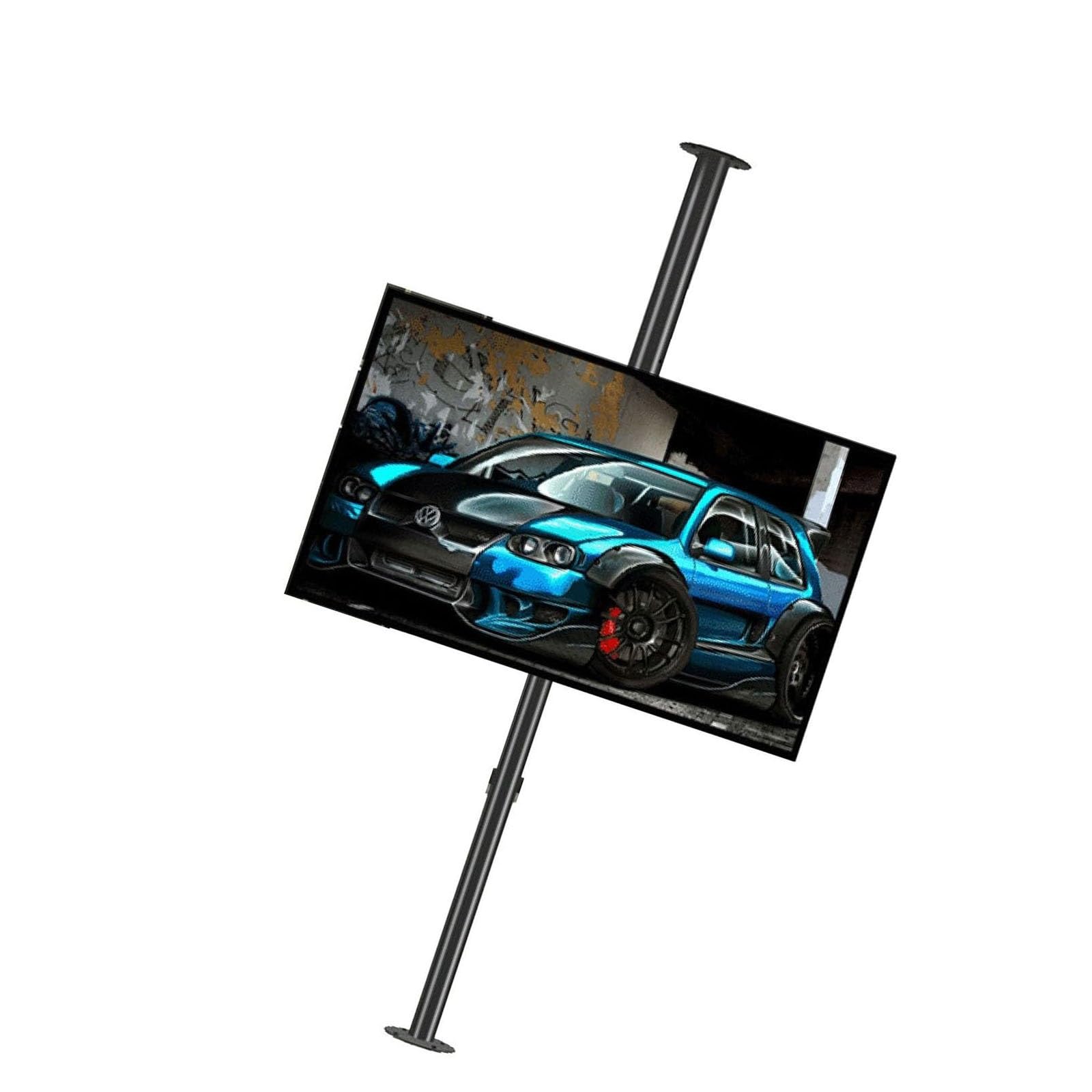 THEGA Fits 32-75inch LED Screen Display, 360 Degree Rotating Frame Floor Stand Partition Wall Rotating Rack Rotating TV Cabinet Rotating Base, Tilt Swivel TVs Ceiling Mount(1700-2050mm)
