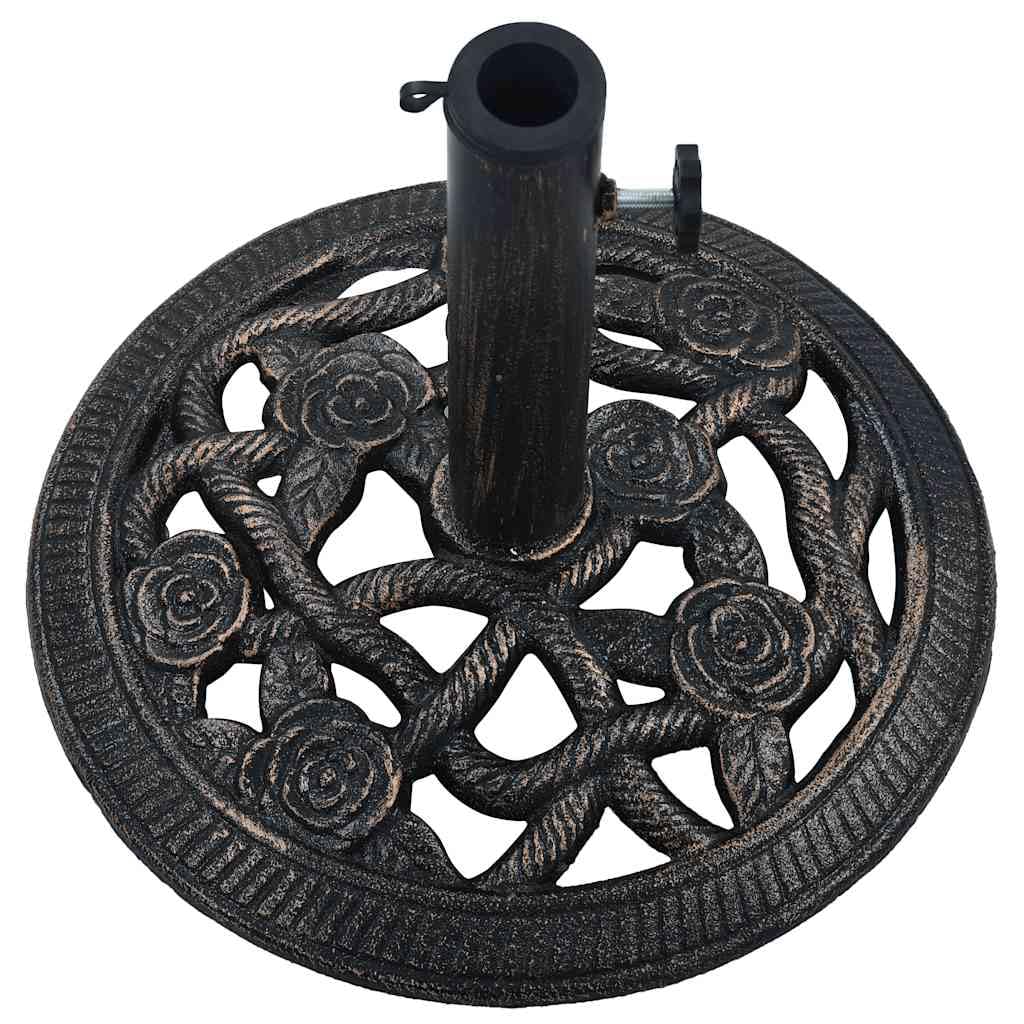 Supporto per ombrellone nero bronzo in ghisa 9 kg peso 40 cm diametro con adattatore per ombrellone balcone terrazzo giardino base stabile