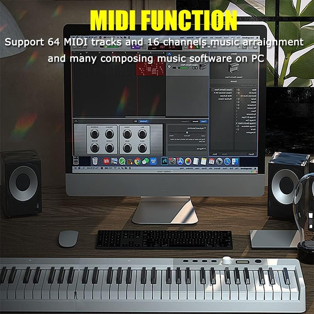 ニコマクSWAN 61KEY PORTABLE PIANO NikoMaku Foldable Digital Piano 88 Keys Portable Piano Keyboard