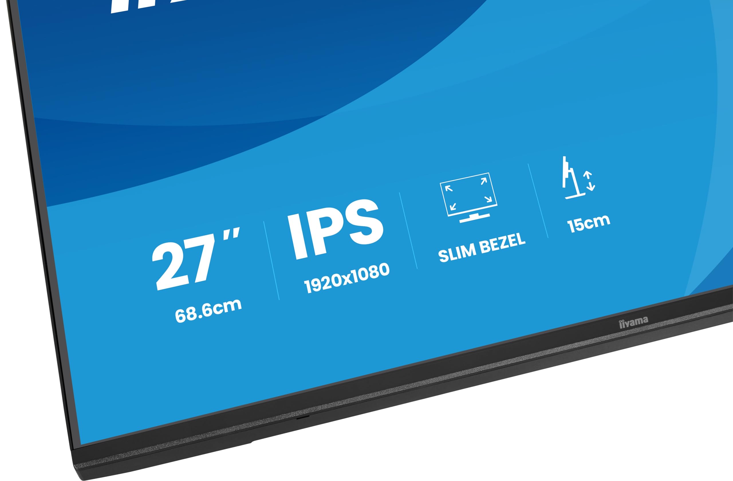 iiyama Prolite XB2797HSU-B1 68,6cm 27" IPS LED-Monitor Full-HD 120Hz HDMI DP USB3.2 USB-C Slim-Line Adaptive Sync Höhenverstellung Pivot Energieeffizienzklasse C schwarz