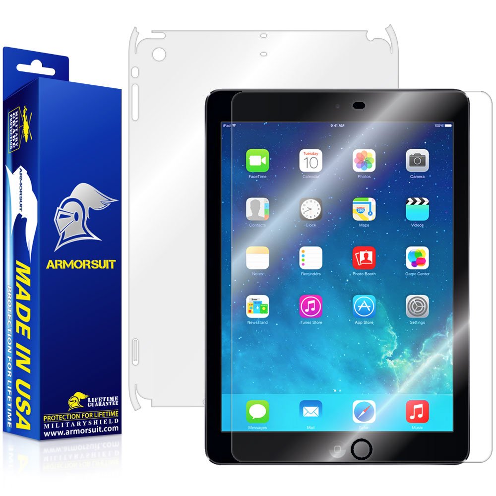 ArmorSuit MilitaryShield Full Body Skin Film + Screen Protector for Apple iPad Air WiFi + LTE - Anti-Bubble HD Clear Film