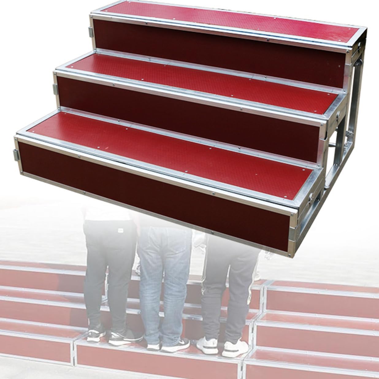 Folding Choral Stairs Stage Riser Platform Based Metal Anti-Slip Portable Multi-Level Home Theater Seating,Commercial Grade Choir Risers - Sturdy Choral Stairs & Podium for Music Festivals,