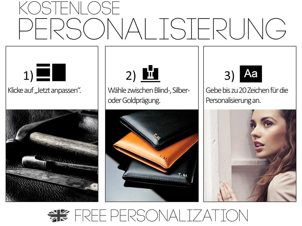 DELMON VARONE - Personalisierbarer Ablagekasten mit Deckel aus Premium Leder Soft Grain schwarz, Schreibtischschale für Kugelschreiber, Füller & Schreibutensilien, Echtleder Stifteetui mit 3 Fächer