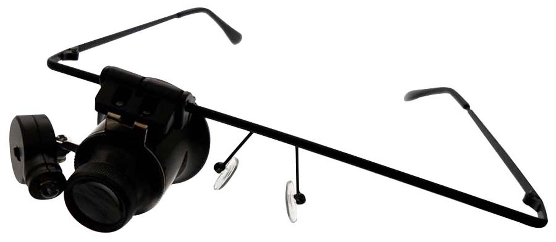 MAXIMIZE 20X Magnification Eyeglass Frames | LED Lighted Jeweler's Loupe | Hands-Free | Comfortable Gel Nose Pads