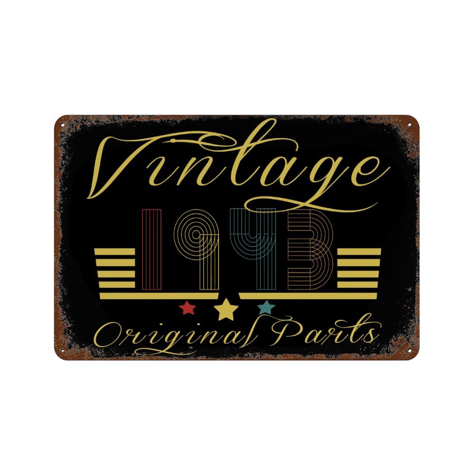 KWQDOZF Vintage 1943 Original Parts Theme Metal Tin Sign,Vintage Iron Hanging Plate Horizontal with Rust Poster Wall Decor 8x12inch