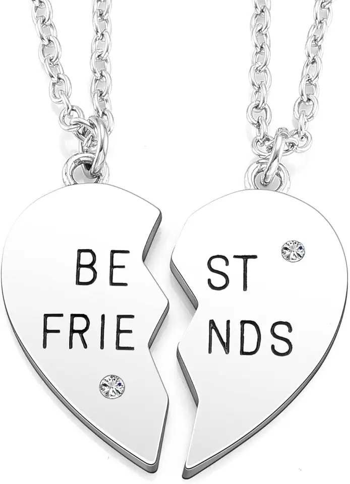 BFF Best Friend Colar para 2 3 4 5, Joias de Amizade para Mulheres Meninas Presente, Coração, Melhores Amigos Eternos, Conjunto de Colares Pingente Aniversário para Amizade BBF