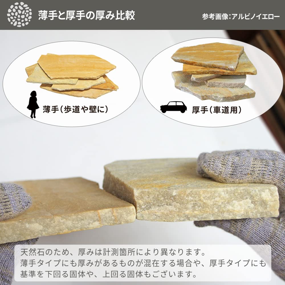 Amazon.co.jp: 天然石 乱形石 庭 アプローチ 乱張り 石 厚手 0.5平米分 