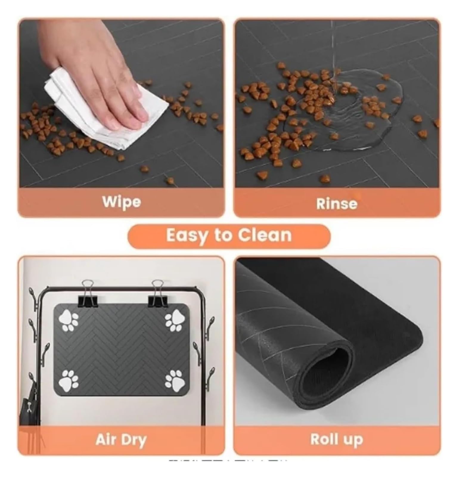 Futtermatte für Haustiere, Tischsets for Haustiere for Katzen und Hunde sind lebensmittelecht, schnell trocknend leicht zu reinigen(Color2)