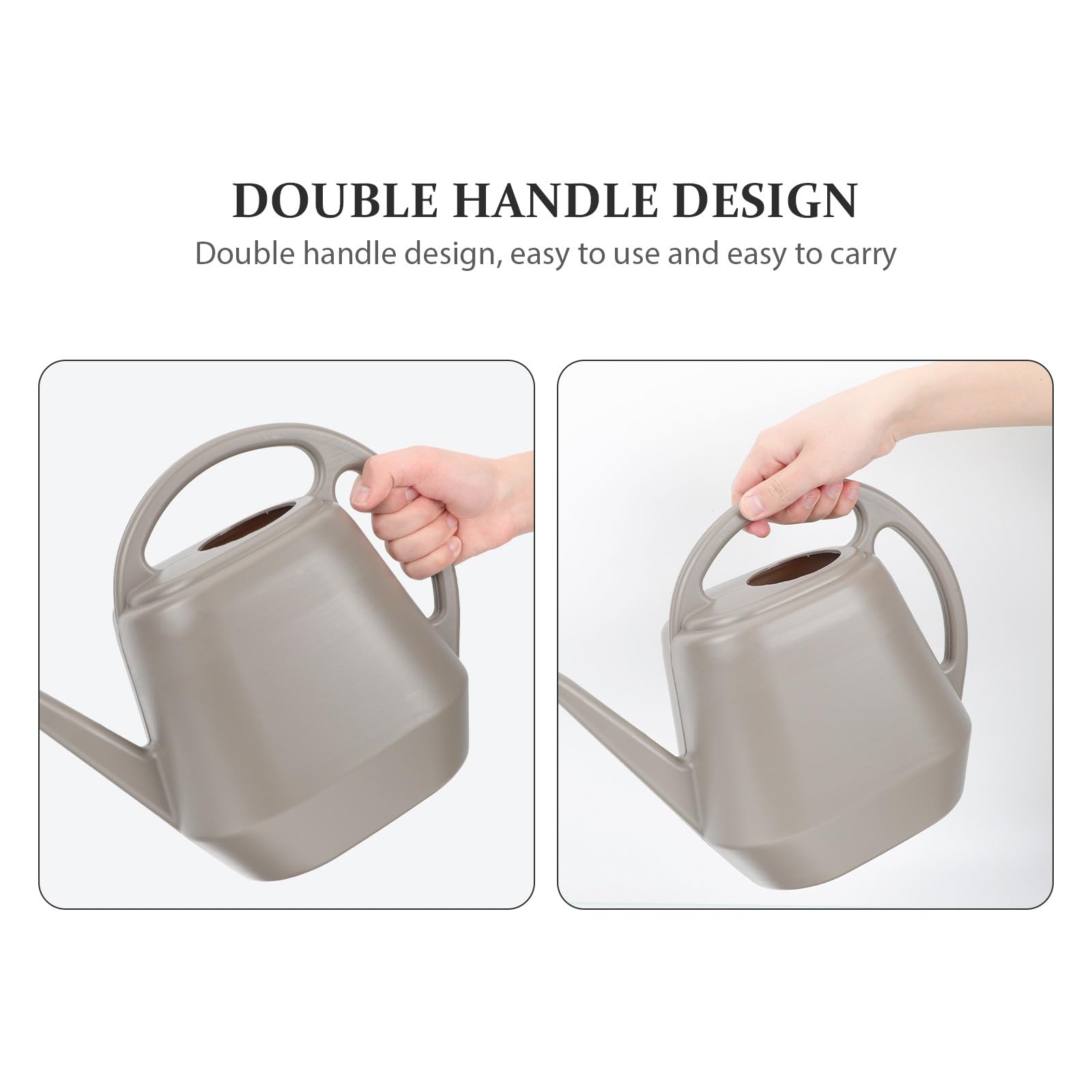 Regadera Rociador de Boca Larga de 4l para Riego de Suculentas y Plantas de Interior, Herramienta de Jardinería Duradera de Abs Color Café