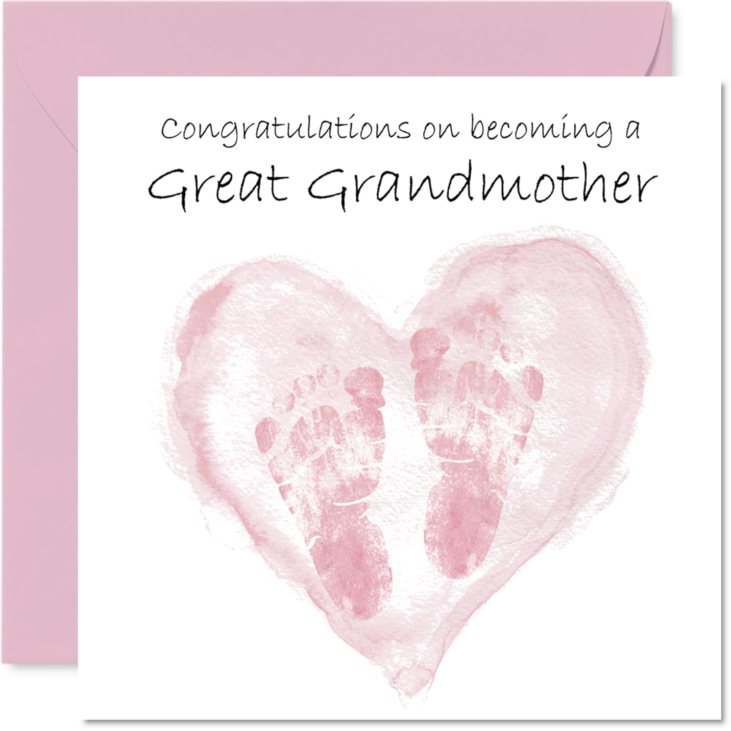 New Baby Girl Card for Great Grandmother - Congrats Becoming - Well Done Congratulations Card for New Great Grandmother, 145mm Welcome To The World Greeting Cards