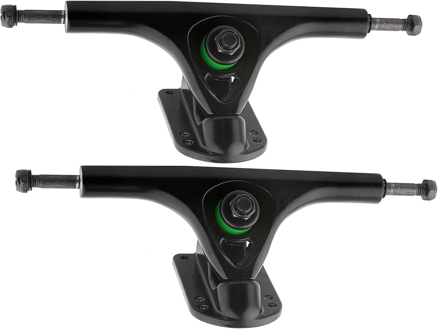 2PCS MS3101 Black Aluminium Alloy Skateboard Brackets, Round Hollow, Shockproof, Durably for Longboard, Skateboard Accessory with SHR‑88AA Shock Absorbers