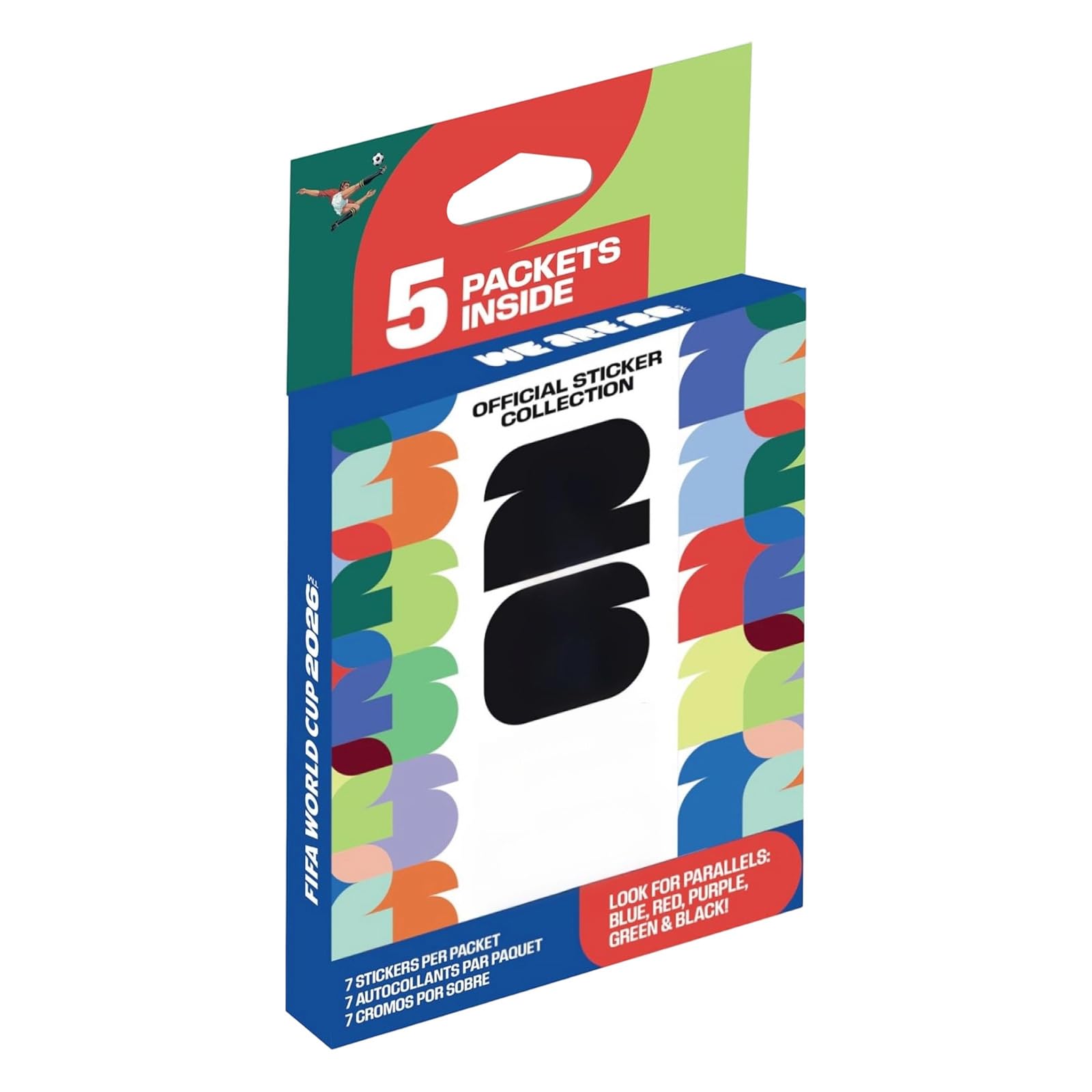2026 World Cup Sticker Collection Box – 5 Sticker Packs Amazon Exclusive Orange Parallel Official World Cup Trading Stickers | Collect, Trade & Complete Your Album