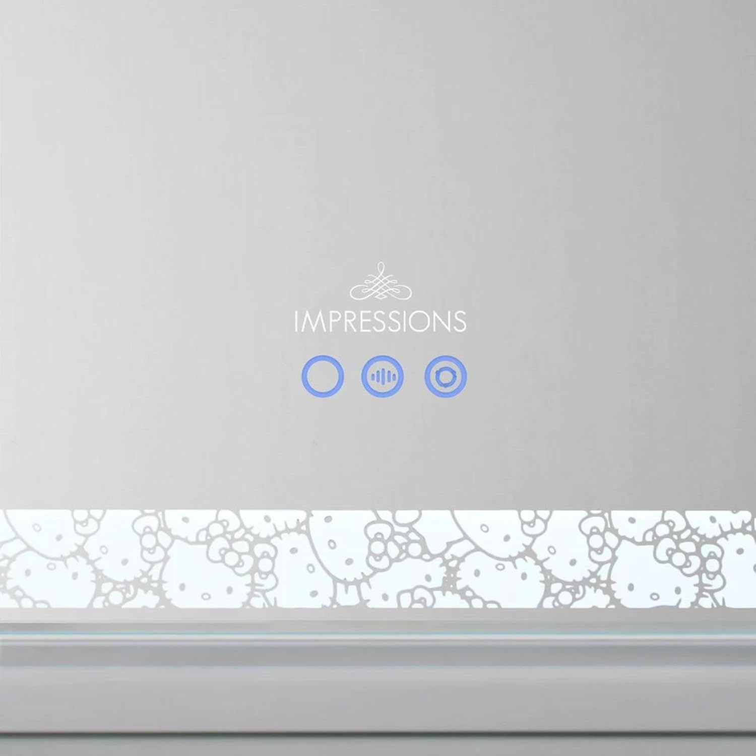 Impressions Vanity Hello Kitty RGB Plus Vanity Makeup Mirror for Desk, App and Soft Touch Control Dimmable Rainbow LED Lighted Vanity Mirror with Removeable 3X Magnifying Mirror (White)