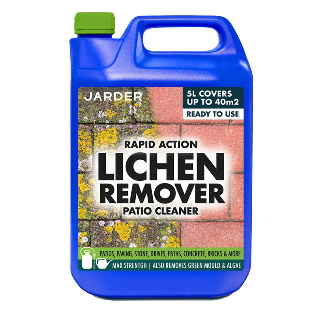 Jarder Rapid Action Ultra Powerful Lichen Remover 5L – Removes Lichen, Black Spot, White Spot, Dirt, Grime, Algae, Mould, and More - Safe on All Stone Types