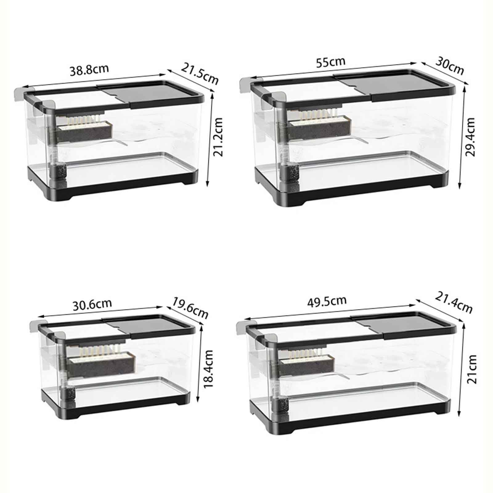 Turtle Fish Tank Con Piattaforma Per Crogiolarsi, Acquario Per Tartarughe Giovani, Comodo Drenaggio Inferiore Per Tartarughe Giovani, Gamberi Di Fiume, Granchi, Anfibi E Rettili(L)