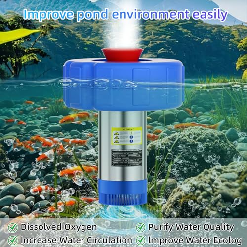 15000 GPH Pond Fountain Aerator - Fully Automatic 110V, 750W (1HP) Floating Fountain and Pond Aerator for Large and Small Outdoor Ponds and Lakes - Pond Fountain with 100 Feet Power Cord.