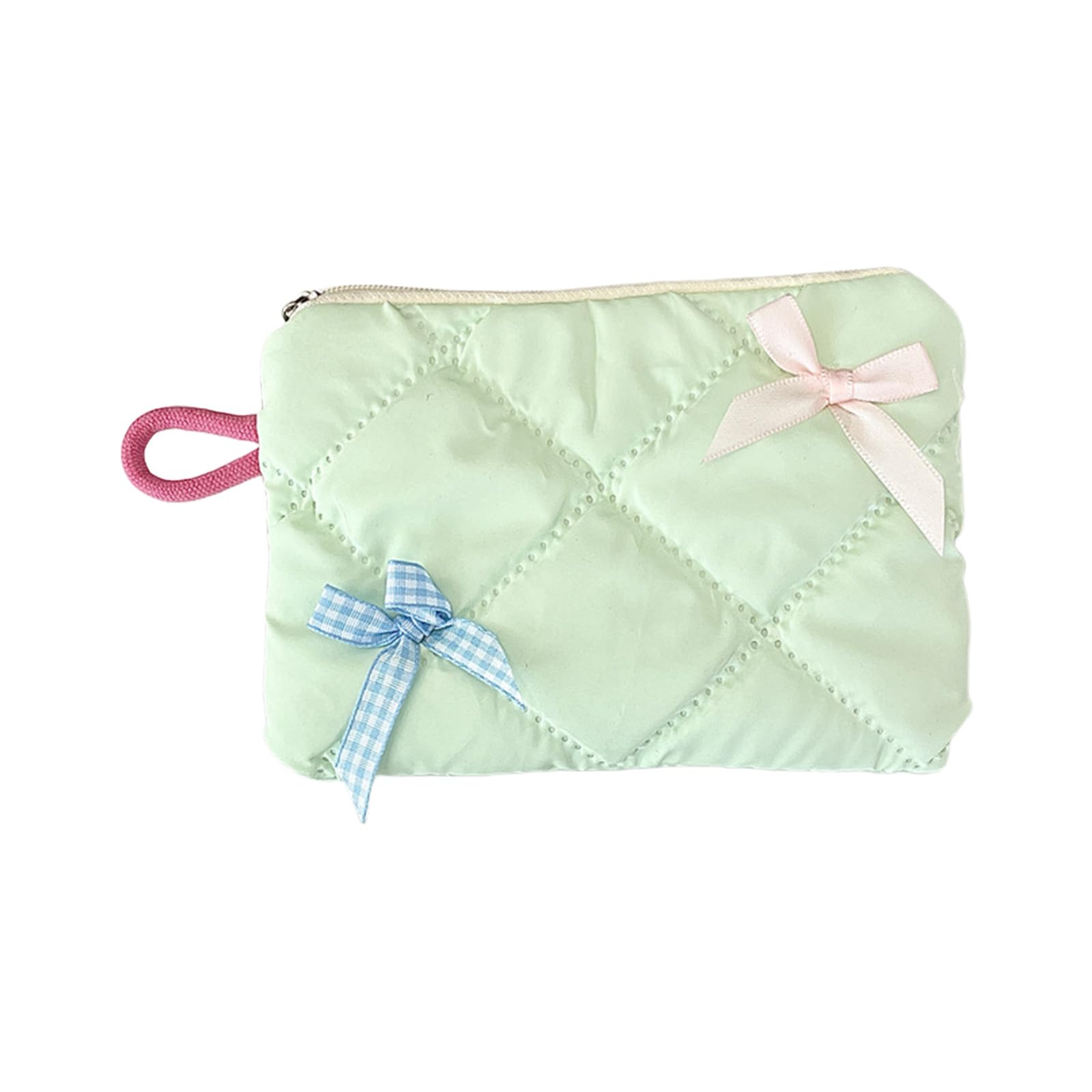 Jazuaiao Pearlescents Bowknot Decorated Storage Bag Multipurpose Makeup Toiletry Organizers Portable Travel Cosmetic Pouches Elegant Bowknot Decorated Storage Pouches