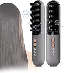 Escova Alisadora De Cabelo Sem Fio, Mini Pente Iônico Temperatura Constante Para Mulheres, Portátil Viagem, 3 Níveis Ajustáveis