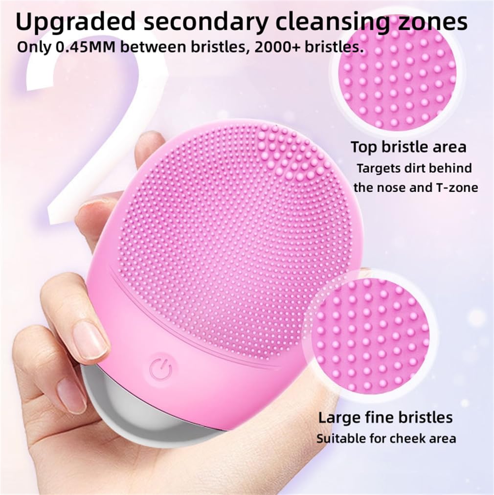 Limpiador facial de silicona, masajeador facial, eliminación de maquillaje profundo, masaje vibratorio, rejuvenecimiento suave y reafirmante, para mamá, esposa, mejor amiga, morado