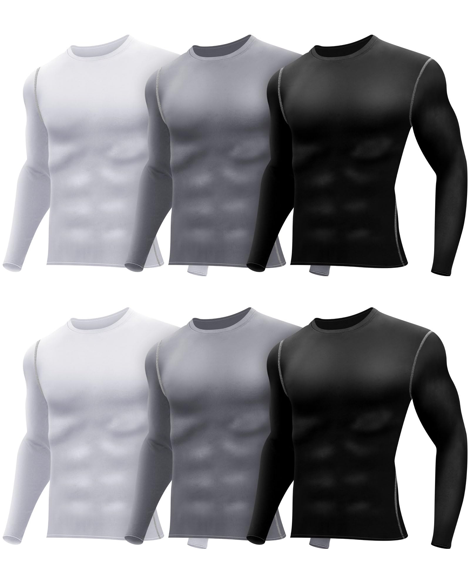 Hicarer 6 Pcs Men's Compression Shirts