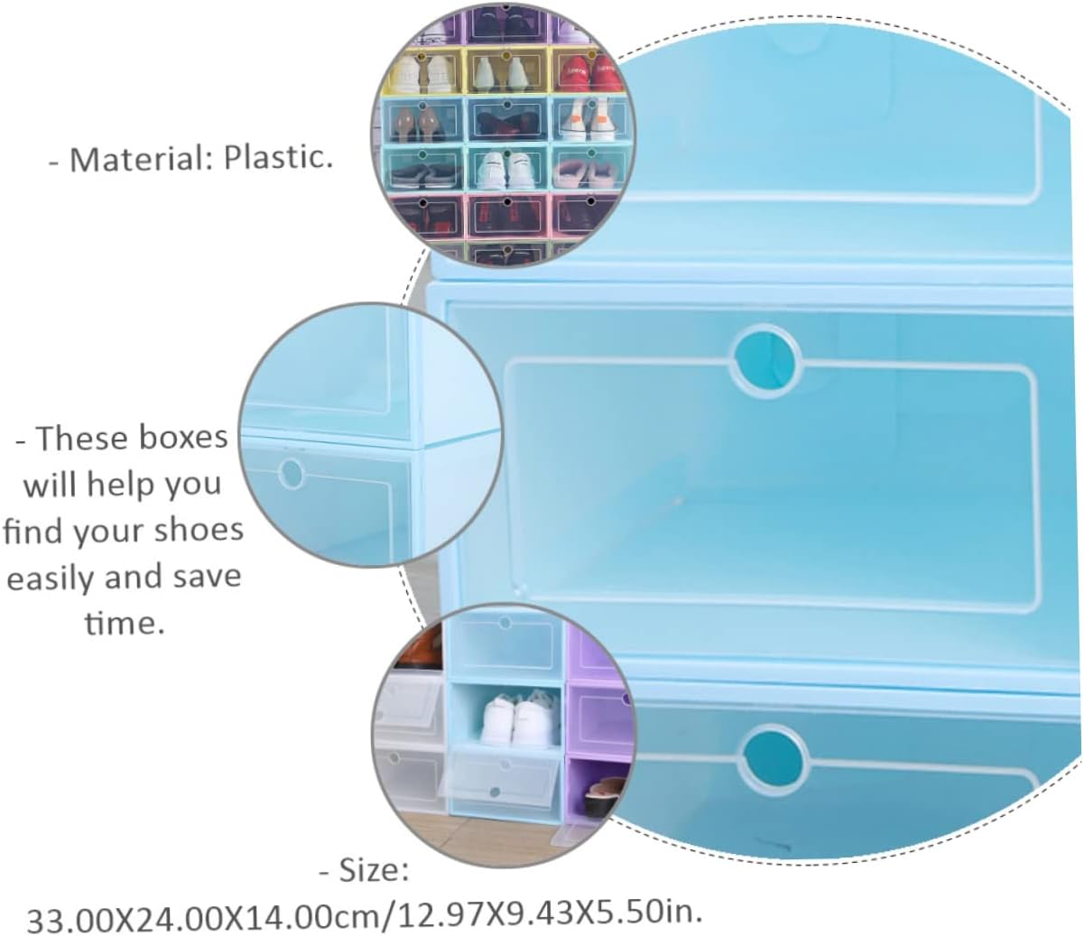 OUNONA 6pcs Stackable Transparent Shoes Box Organizer with Drawer Design for Easy Access for Shoes and Accessories and Space Saving Storage