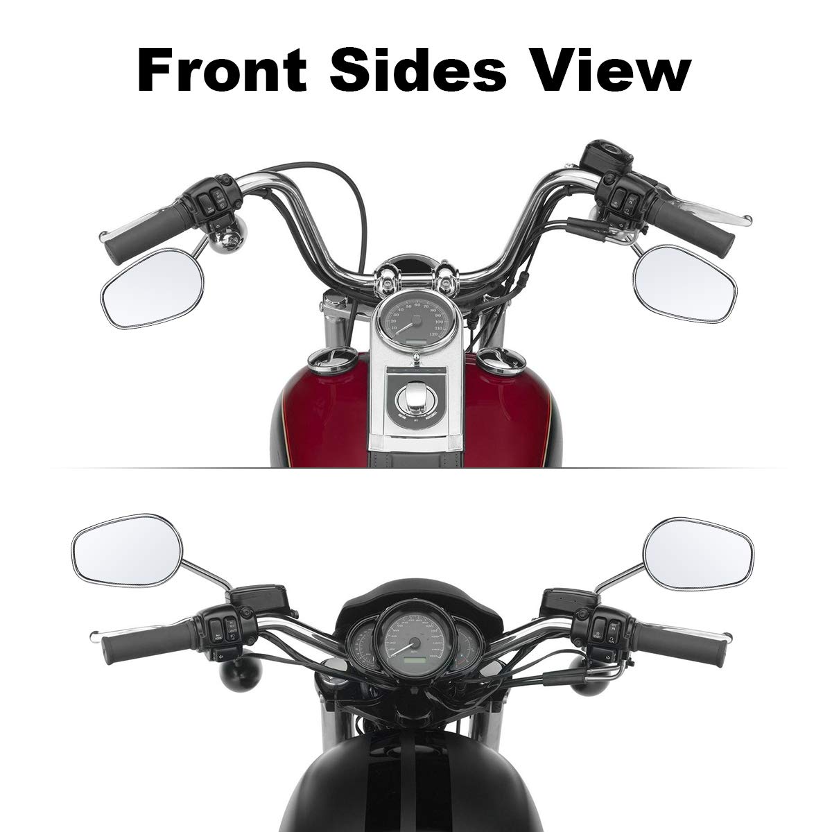 Lusterko wsteczne motocyklowe 8 mm, odpowiednie do Harley Dyna Softail Touring Sportster 1982-2021 (chrom)