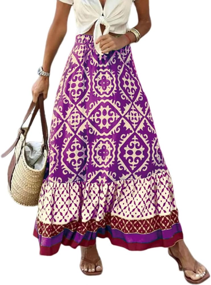 Jupe Longue Femme Été Fluide - Féerique en Tulle Plissée Maille Couleur