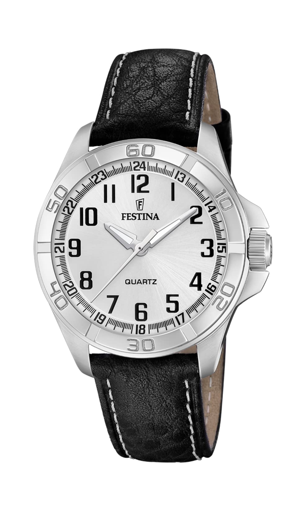 FestinaReloj FESTINA Para Hombre F20444/3 Outlet Caja de Acero inoxidable 316l Gris plata Correa de Cuero Negro