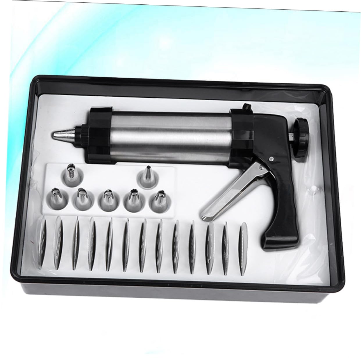 IMIKEYA Presse à Biscuits et Base Antidérapante 21 Pièces avec 13 Disques et 7 Douilles Manche Ergonomique pour Décorer Cupcakes et Fabriquer Biscuits