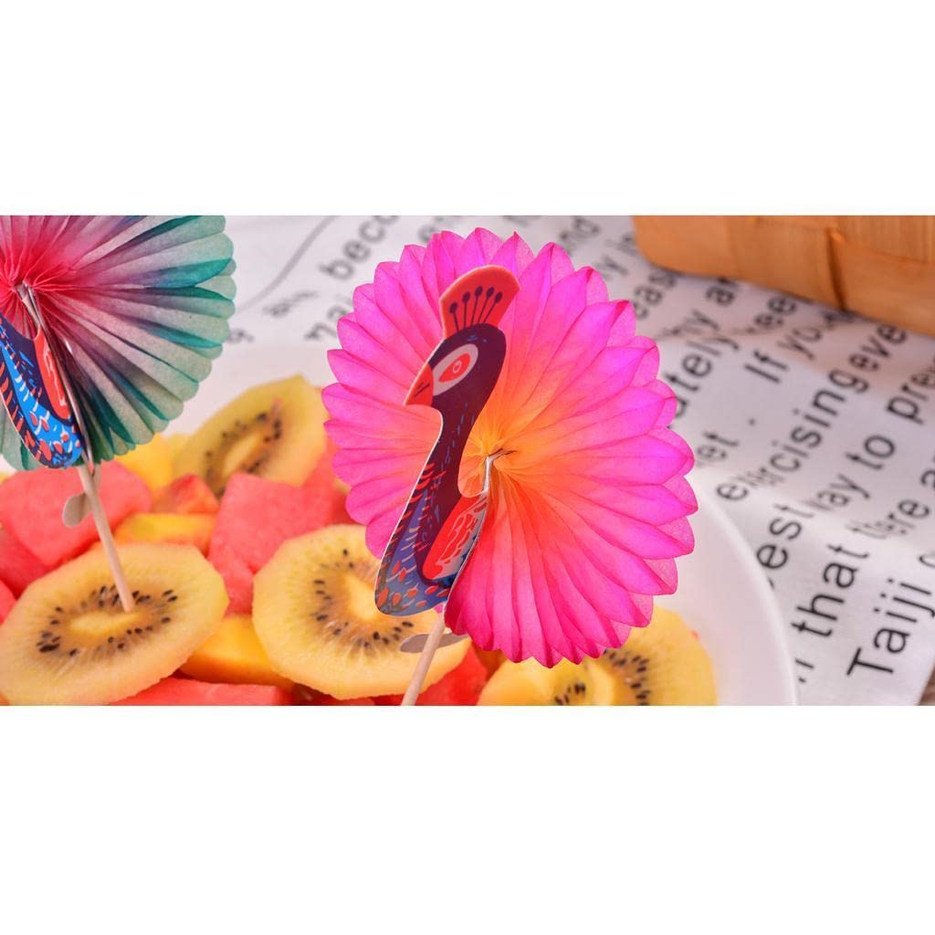 jojomis Piques à cocktail en papier - Décorations fantaisie - Paon, comme décrit