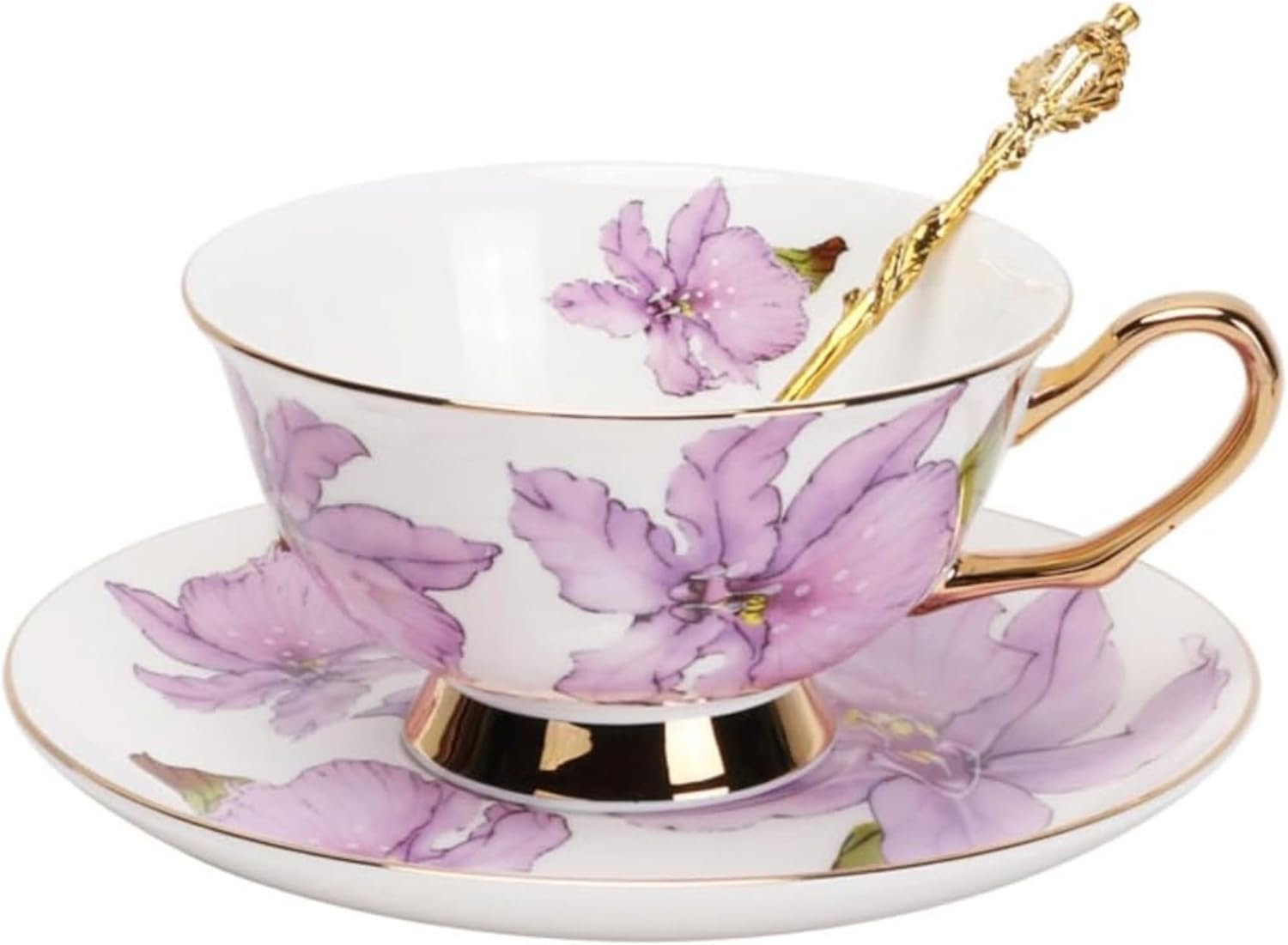 セラミックカップ ティーカップ コーヒーカップ ラテ カプチーノ 紅茶 緑茶 多機能 セラミック 花柄 セット ファッション 装飾