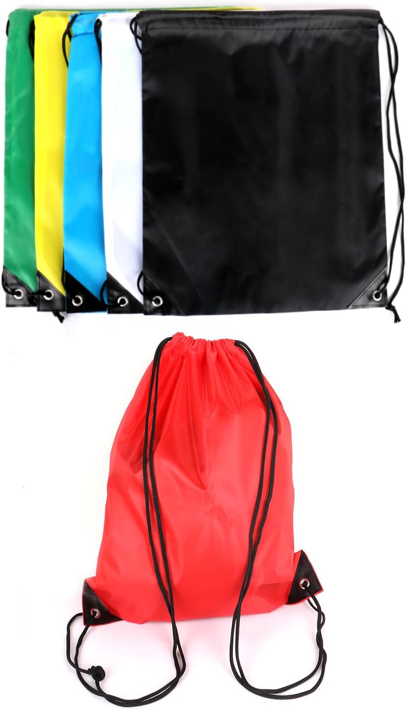 6 Pcs Drawstring Backpack, Colorful Drawstring Gym Bags, Storage Knapsack for Sports, Gym, Travel, Swimming, Beach