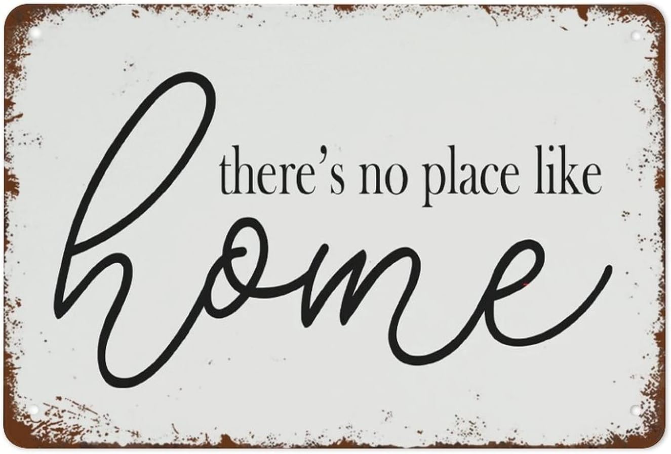 Sitrmgh Signage Style 300 There's No Place Like Home Sign Home Farmhouse Sign Sign Vintage Tin Signs Home Kitchen Decorations Wall Decor Metal Poster For Room 8X12inch