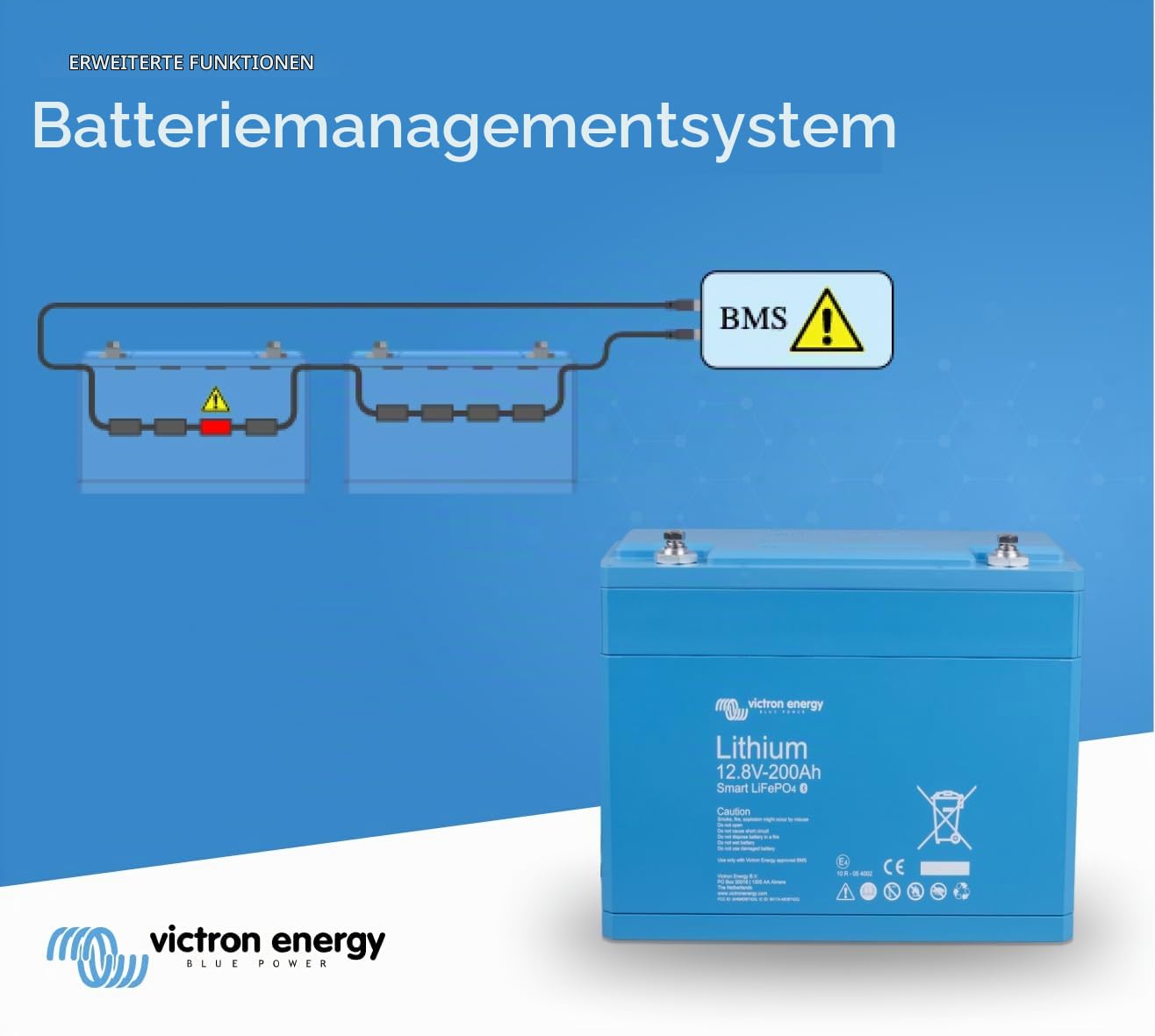 Victron Energy LiFePO4 Batterie 12,8V 200Ah Smart